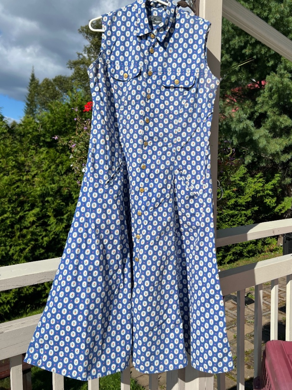 LIZWEAR Sleeveless Blue Floral Midi Dress size 14